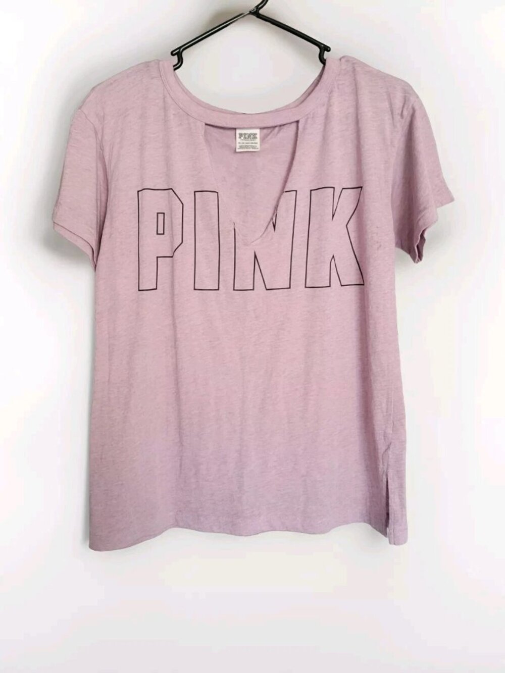 Victoria's Secret PINK Light Purple Choker Cutout Tee XS Oversized
